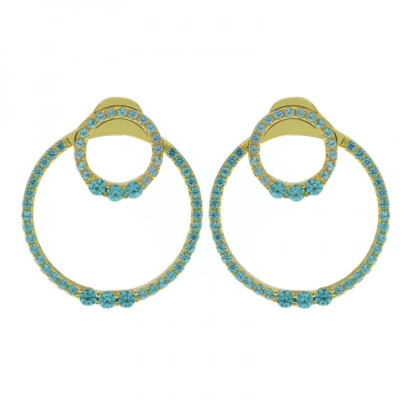 925 Sterling Silver Fashionable Double Hoop Laides Earrings 