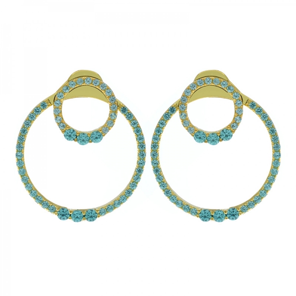 925 Sterling Silver Fashionable Double Hoop Laides Earrings 