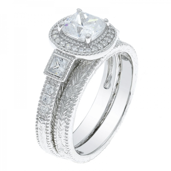 925 Sterling Silver Bridal Ring Set Jewelry 