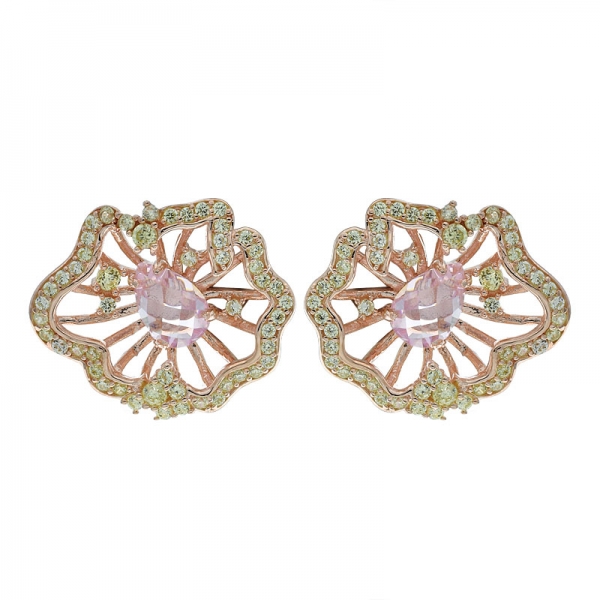 925 Sterling Silver Nice Handcrafed Lotus Leaf Earrings 