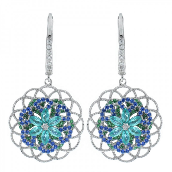 925 Sterling Silver Filigree Spinning Earrings 