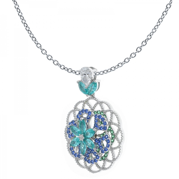 925 Sterling Silver Filigree Spinning Pendant For Ladies 