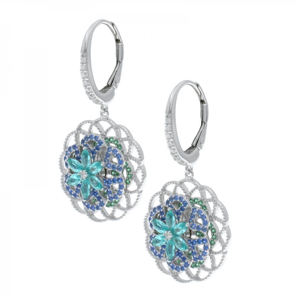 925 Sterling Silver Filigree Spinning Earrings 