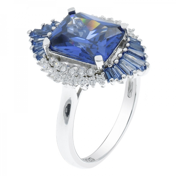 Winsome Ladies 925 Sterling Silver Tanzanite CZ Ring Jewelry 