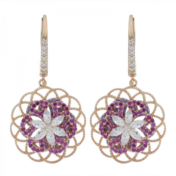 925 Sterling Silver Filigree Spinning Earrings 
