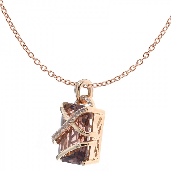 925 Sterling Silver Morganite Nano Ladies Pendant Jewelry 