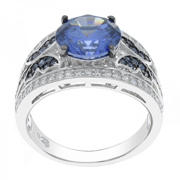 925 Sterling Silver Butterfly Jewelry Ring With Tanzanite CZ 