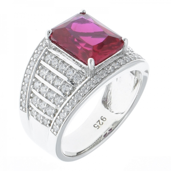Nice Handcrafted 925 Silver Ring With Red Corundum 