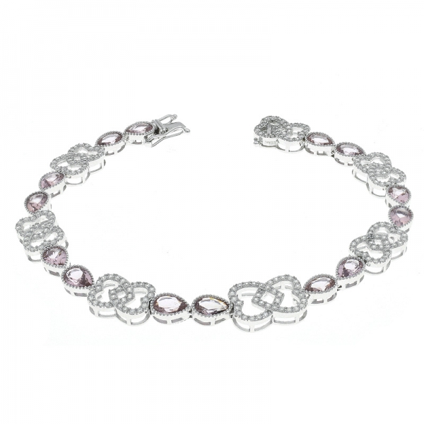 925 Sterling Silver Bowknot Alternating Bracelet 