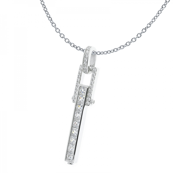 Fancy Handcrafted 925 Silver Jewelry Pendant With White CZ 