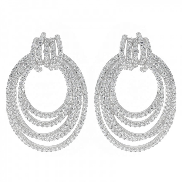 Nice Handcrafted 925 Sterling Silver Multi Lines Earrings 