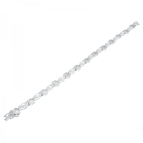 Subtle Elegance 925 Sterling Silver Alternating Bracelet 