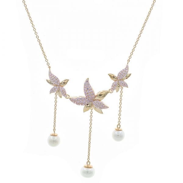 Graceful Rose Gold Plated 925 Silver Maple Leaf Necklace 