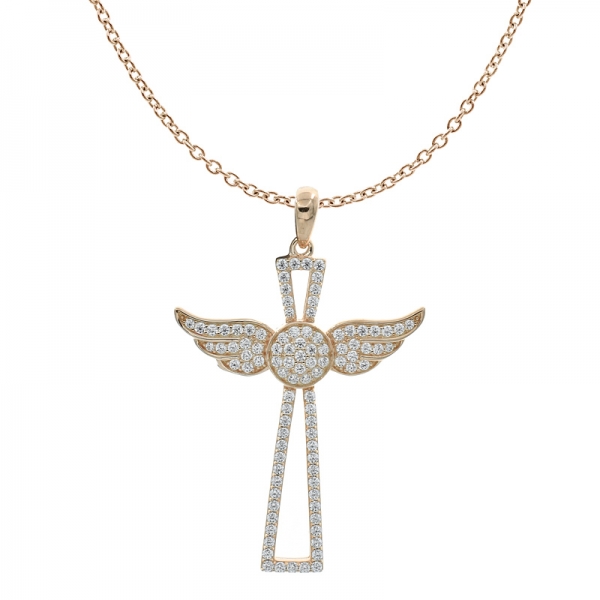 925 Silver Wing Cross Angel Pendant For Ladies 