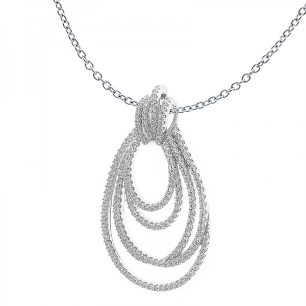 925 Sterling Silver Multi Lines Water Drop Jewelry Pendant 