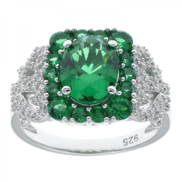 925 Sterling Silver Green Nano Lace Ring Jewelry 