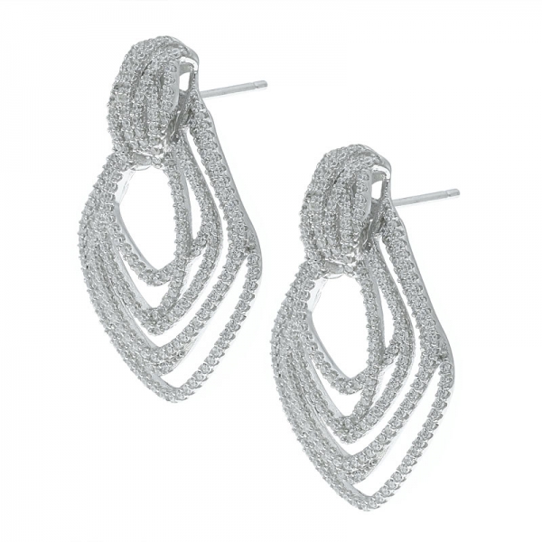 925 Sterling Silver Multi Lines Jewelry Earrings For Ladies 
