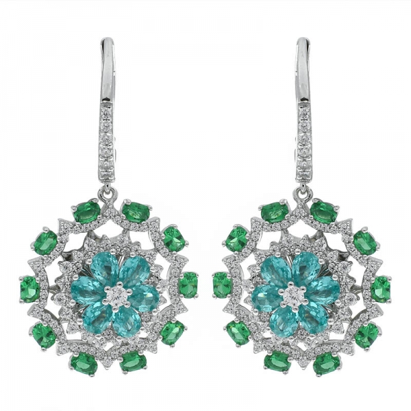 Fancy 925 Sterling Silver Spinning Floral Jewelry Earrings 