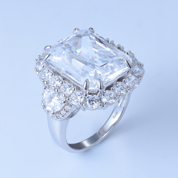 925 Sterling Silver Bridal Ring With Princess Cut White CZ 