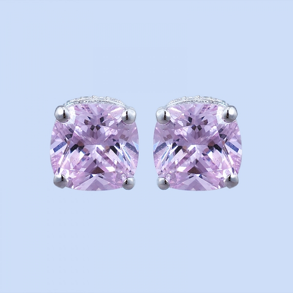 925 Sterling Silver Solitaire Diamond Pink Jewelry Set 