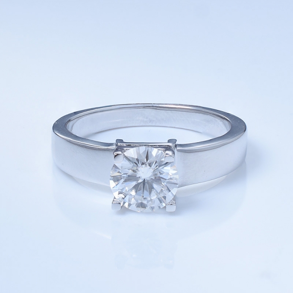 Vintage 925 Sterling Silver Solitaire Wedding Ring 