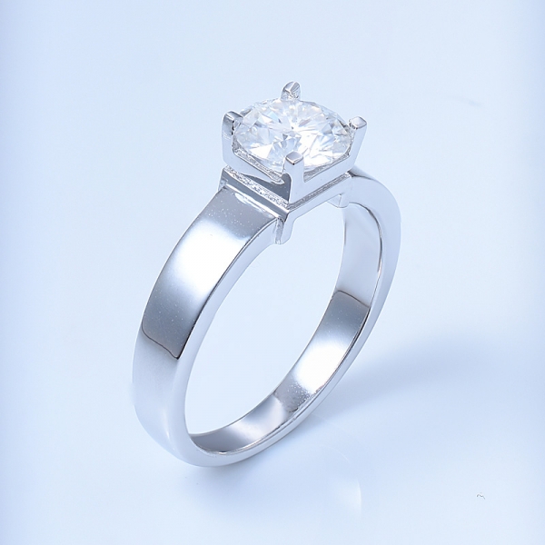 Vintage 925 Sterling Silver Solitaire Wedding Ring 