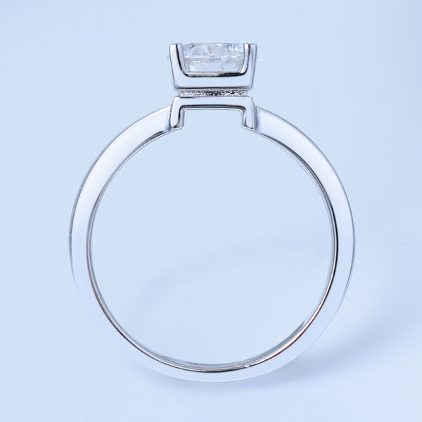 Vintage 925 Sterling Silver Solitaire Wedding Ring 