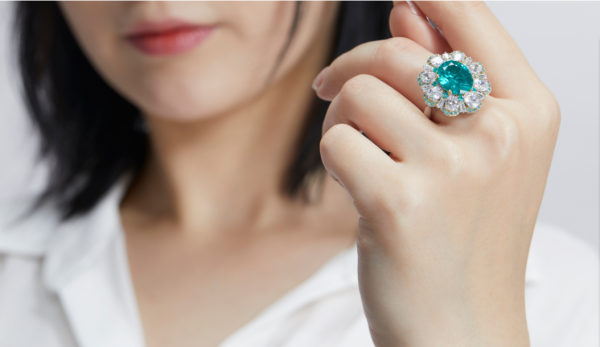 Wholesale 925 Sterling Silver Paraiba Flower Ring 