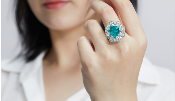 Wholesale 925 Sterling Silver Paraiba Flower Ring 