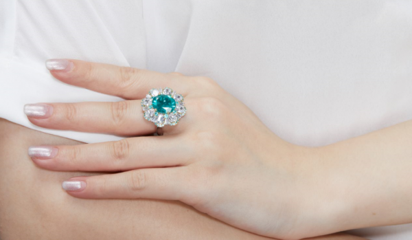 Wholesale 925 Sterling Silver Paraiba Flower Ring 