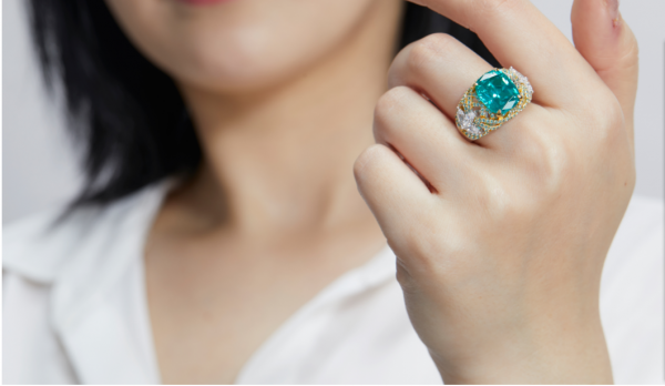 925 Precious Twinkle Paraiba Ladies Ring 