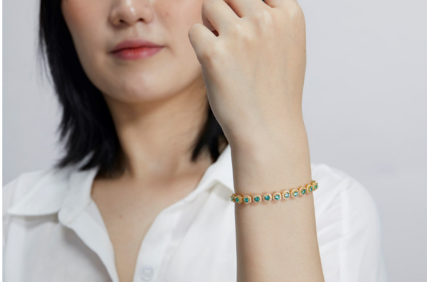 China Winsome Handmade Bolo Jewelry Bracelet With Paraiba YAG 