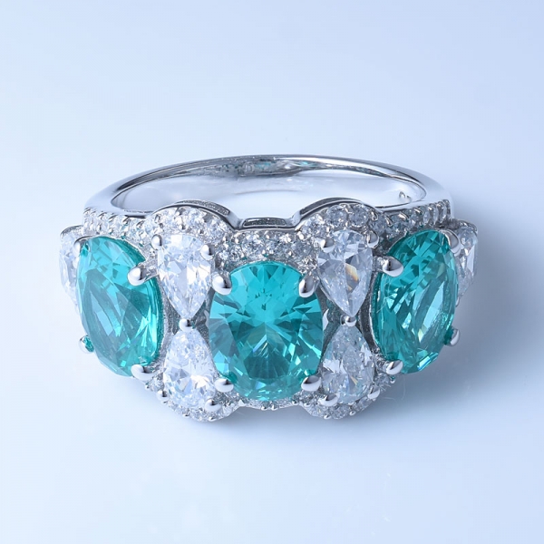 925 Sterling Silver Ring With Special Paraiba YAG For Women 