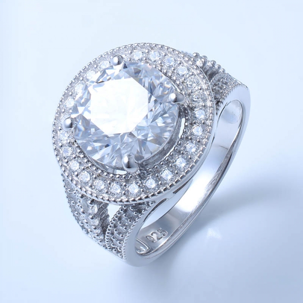 925 Sterling Silver Elegant Ring Setting With White CZ 