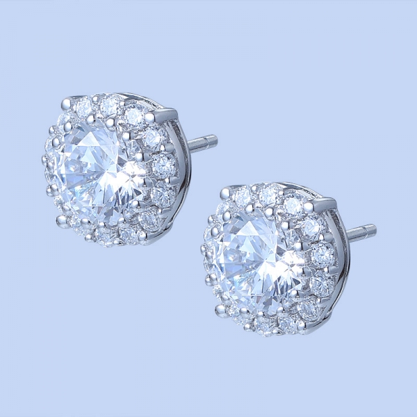 925 Sterling Silver Graceful Cluster Bridal Earrings 