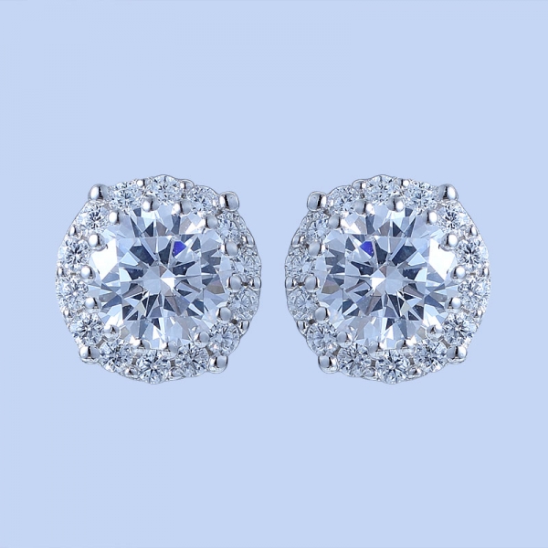 925 Sterling Silver Graceful Cluster Bridal Earrings 