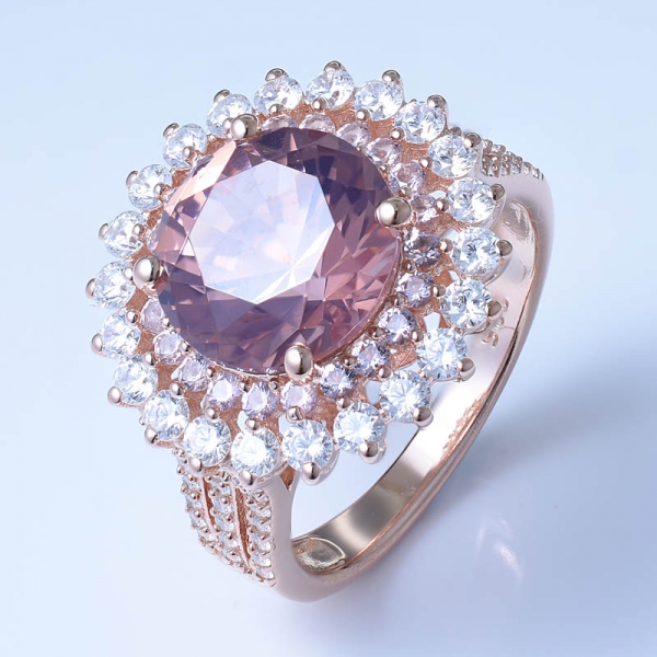 925 Sterling Silver Graceful Ring With Morganite Nano 