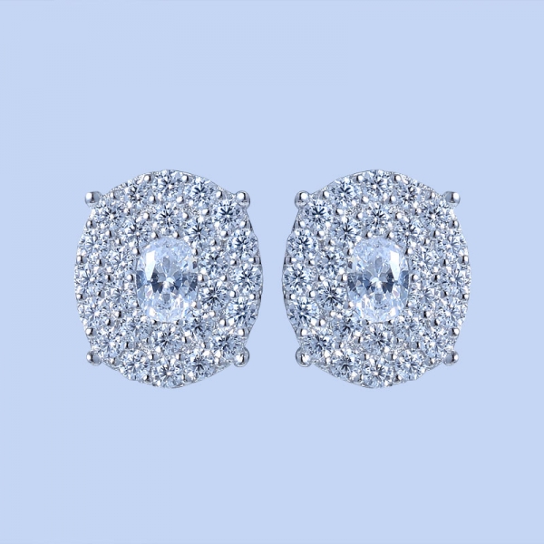925 Sterling Silver Earrings With White CZ 