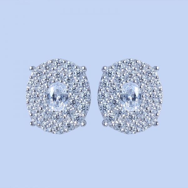 925 Sterling Silver Earrings With White CZ 