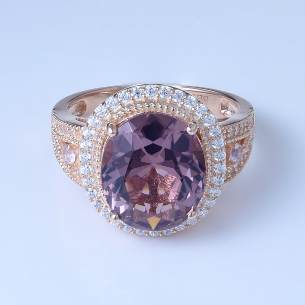 Morganite 18K Rose Gold Plating Over Sterling Silver engagement ring prices 