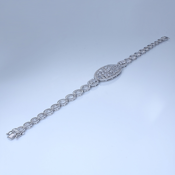 925 Sterling Silver White Zirconia Tennis Bracelet For Women 