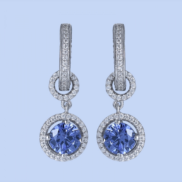 Blue Tanzanite Rhodium Over Sterling Silver Cool Earrings 