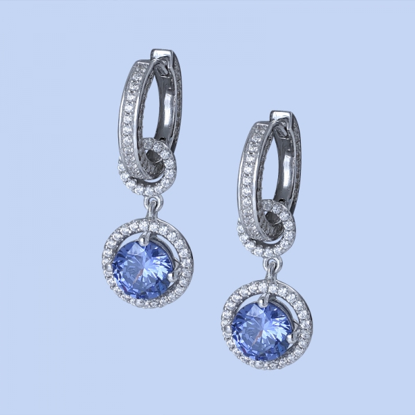 Blue Tanzanite Rhodium Over Sterling Silver Cool Earrings 