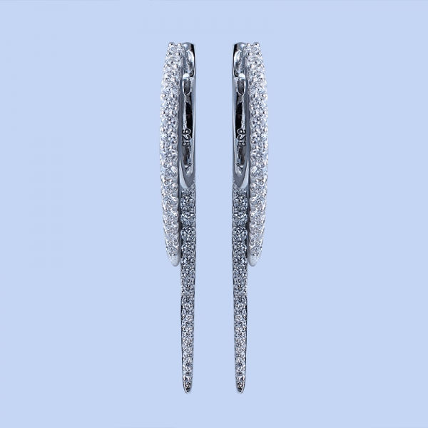 925 Sterling Silver White CZ 18K Rose Gold Over Earrings For Girls 