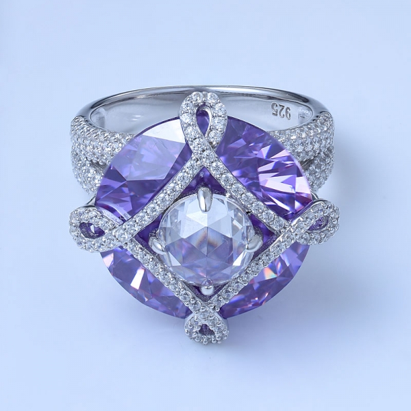 Fancy Handcrafted Kunzite 925 Sterling Silver Jewelry CZ Diamond Rings 