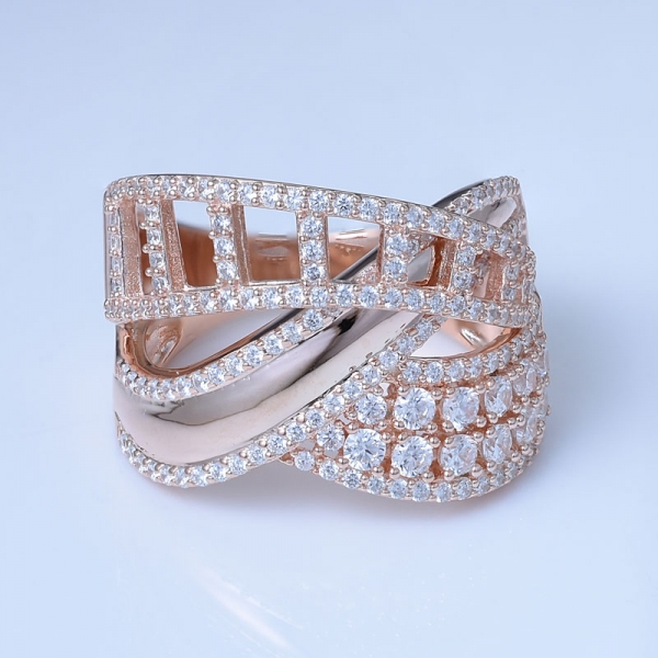 White Cubic Zirconia Rose Gold Over Sterling Silver CZ Ring Set Jewelry 