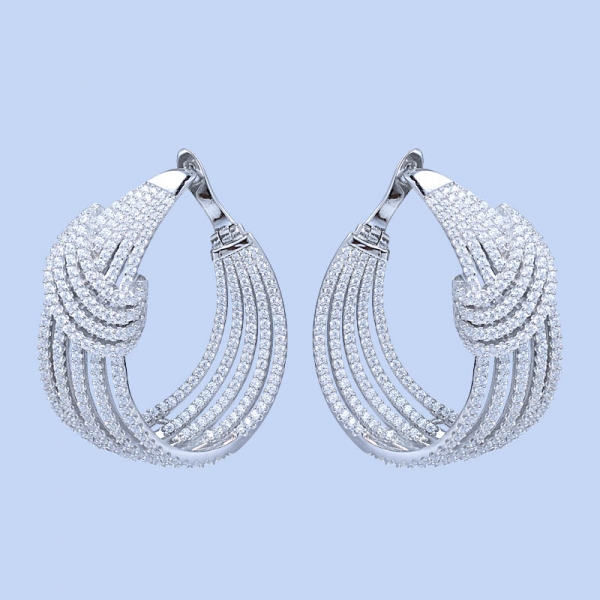 Brandy Diamond orabl 18k Rose Gold Silver Beautiful Crossover Earrings 