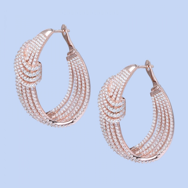 Brandy Diamond orabl 18k Rose Gold Silver Beautiful Crossover Earrings 
