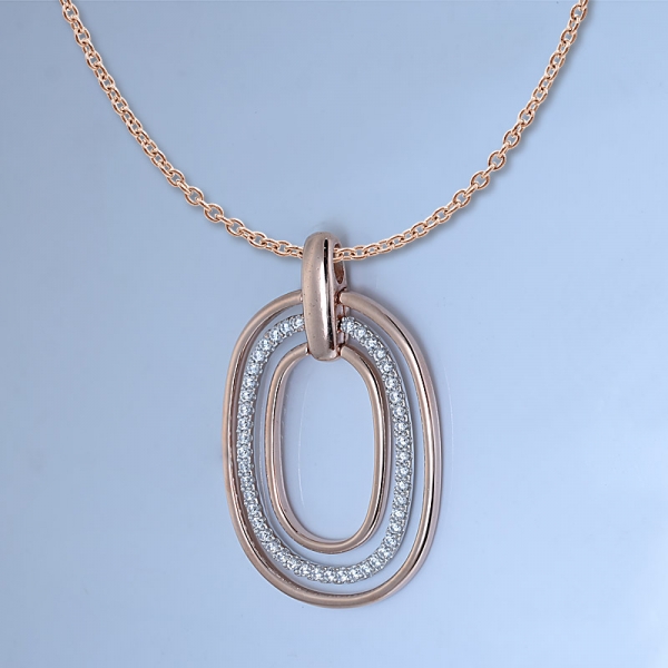 3 Circle Pendant Necklace 925 sterling silver Cz Diamond Pendant for Women 