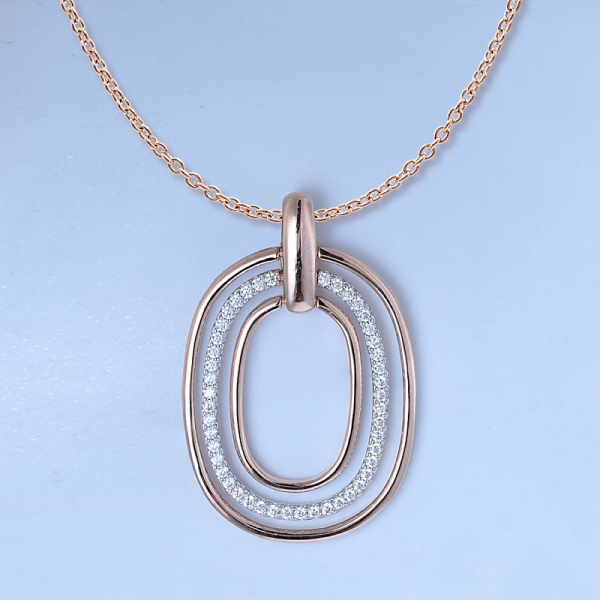 3 Circle Pendant Necklace 925 sterling silver Cz Diamond Pendant for Women 